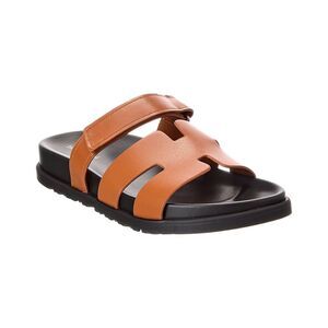 Tiffany & Fred Paris Cutout Leather Sandal, Brown